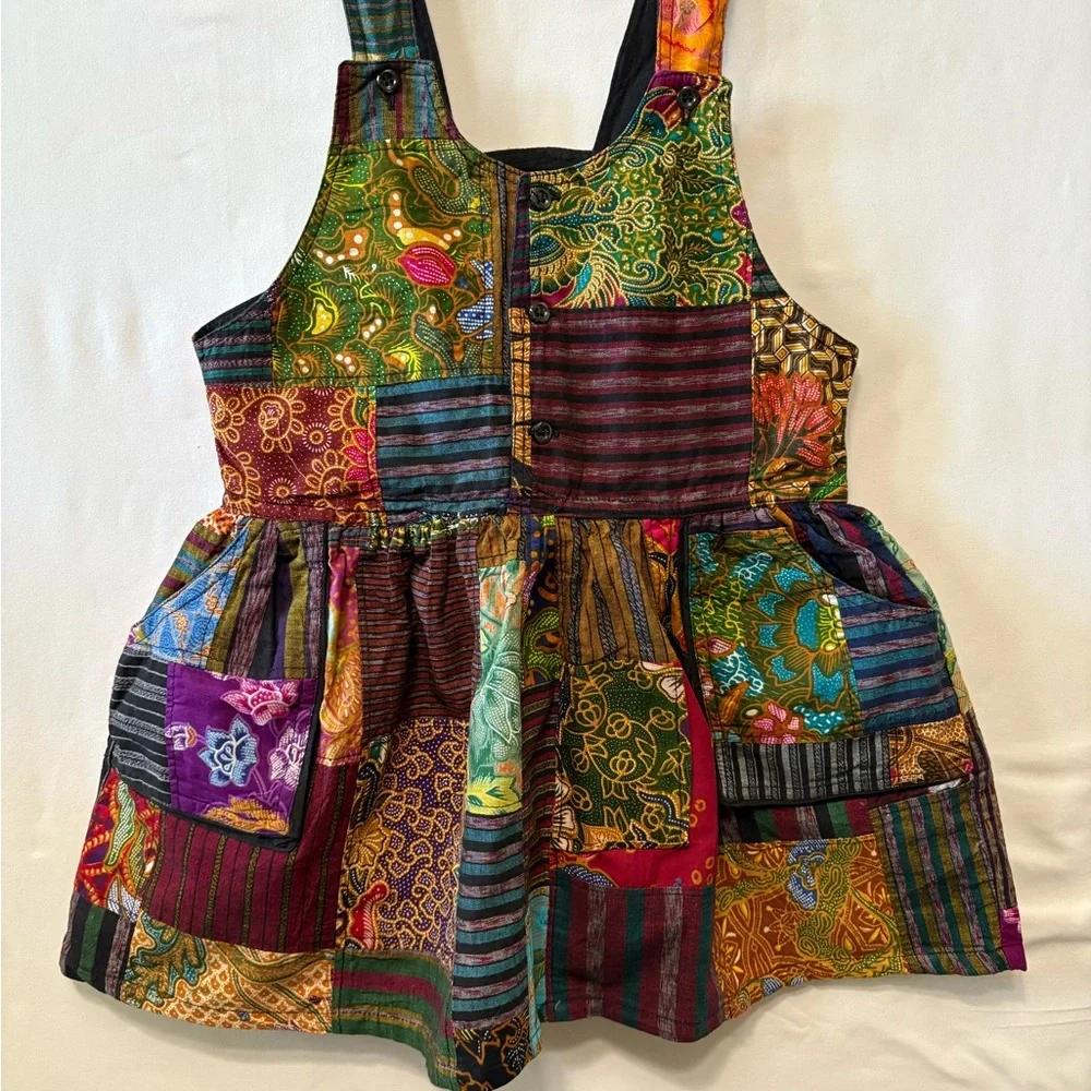 Vintage Colorful Patchwork girl Dress